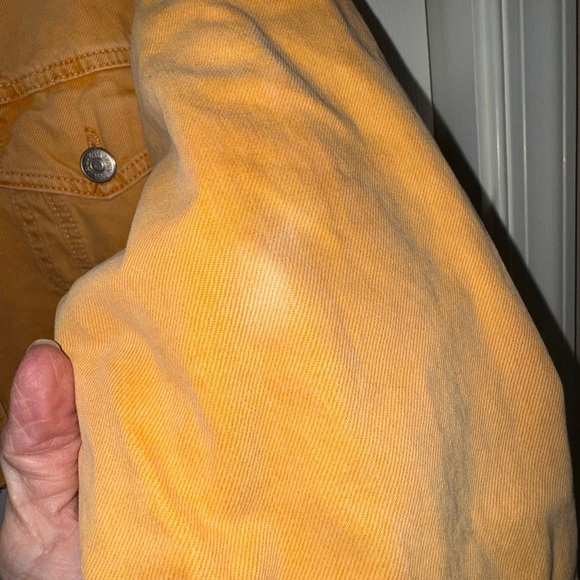 ZARA Cropped Jean Jacket – Dark Mustard / Burnt Yellow – Size L - Picture 4 of 13